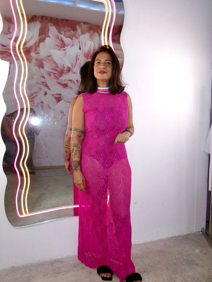 Dress in pizzo Giromanica Fucsia