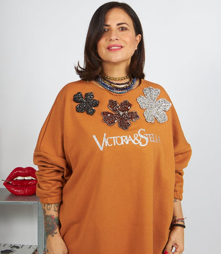 Felpa Olivia con applicazioni