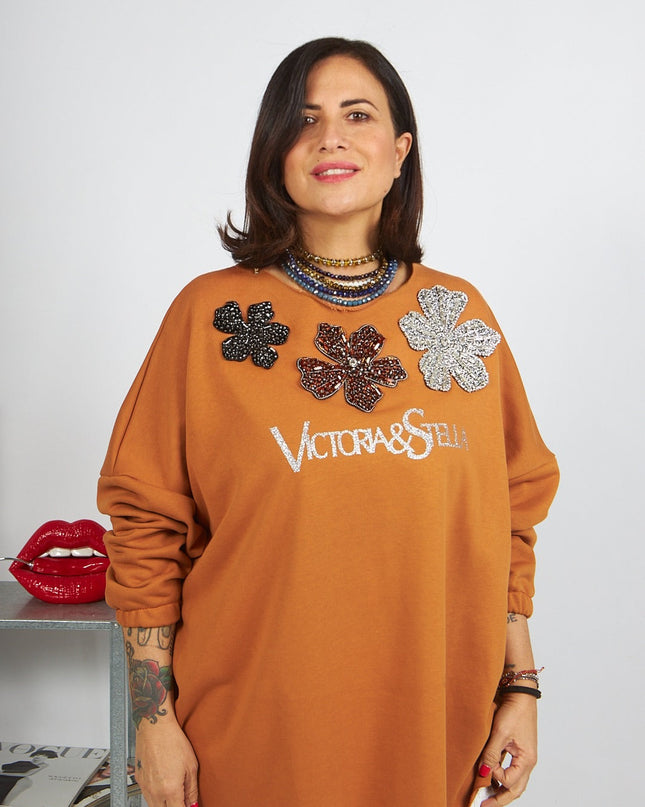 Felpa Olivia con applicazioni