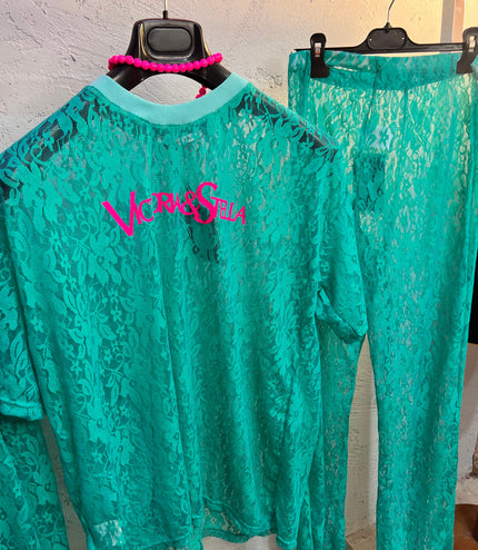 Coordinato in Pizzo Turchese