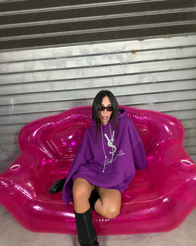 Felpa con lacci glitter