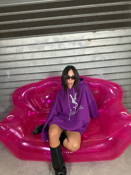 Felpa con lacci glitter