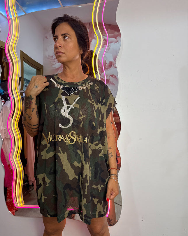 T-shirt Camouflage scuro