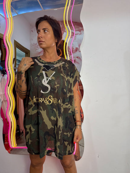 T-shirt Camouflage scuro