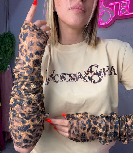 COMBO LEOPARDATO T-shirt +Guanti