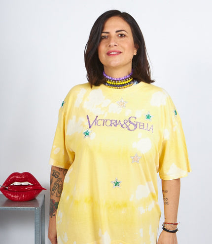T-shirt Yellow tiè-die