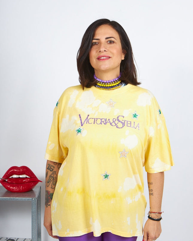 T-shirt Yellow tiè-die