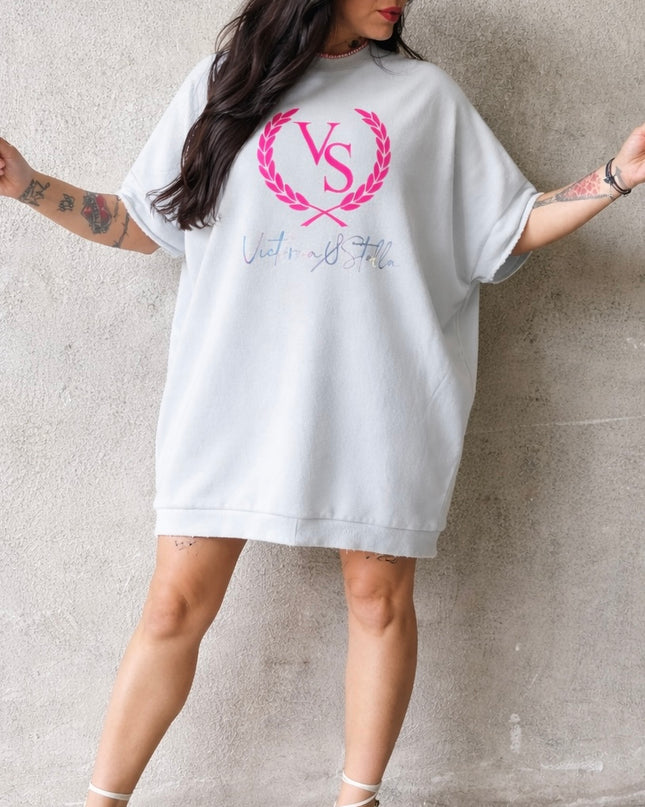 Felpa oversize celeste polvere