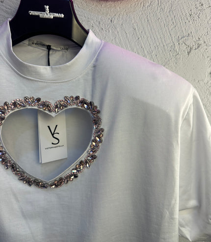 T-shirt cuore con spallina