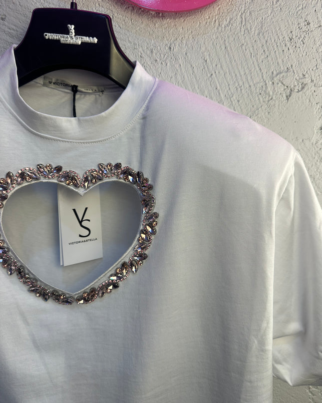 T-shirt cuore con spallina