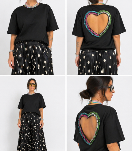 T-shirt Oversize Heart Jewel – Back Cut