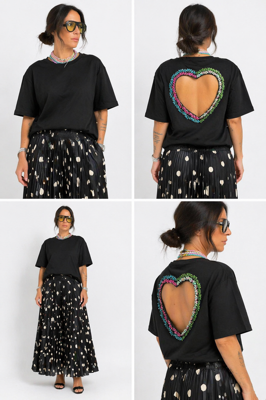 T-shirt Oversize Heart Jewel – Back Cut