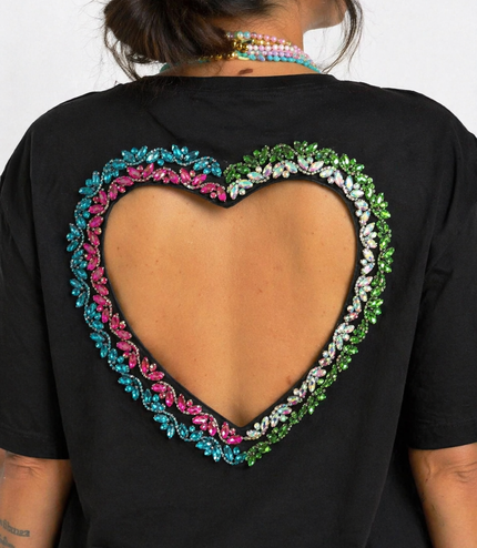 T-shirt Oversize Heart Jewel – Back Cut