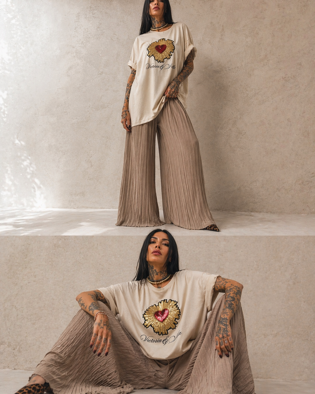 Coordinato cuore sacriss pantalone+tshirt