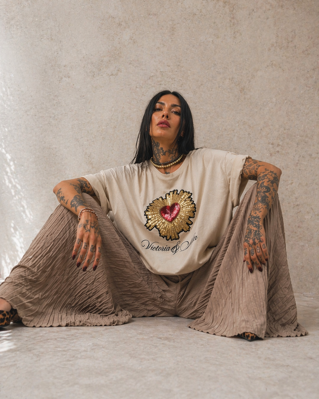 Coordinato cuore sacriss pantalone+tshirt